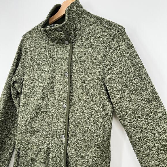 Eddie Bauer Radiator Fleece Field Jacket Womens Medium Heathered Olive Green Zip - Picture 3 of 12